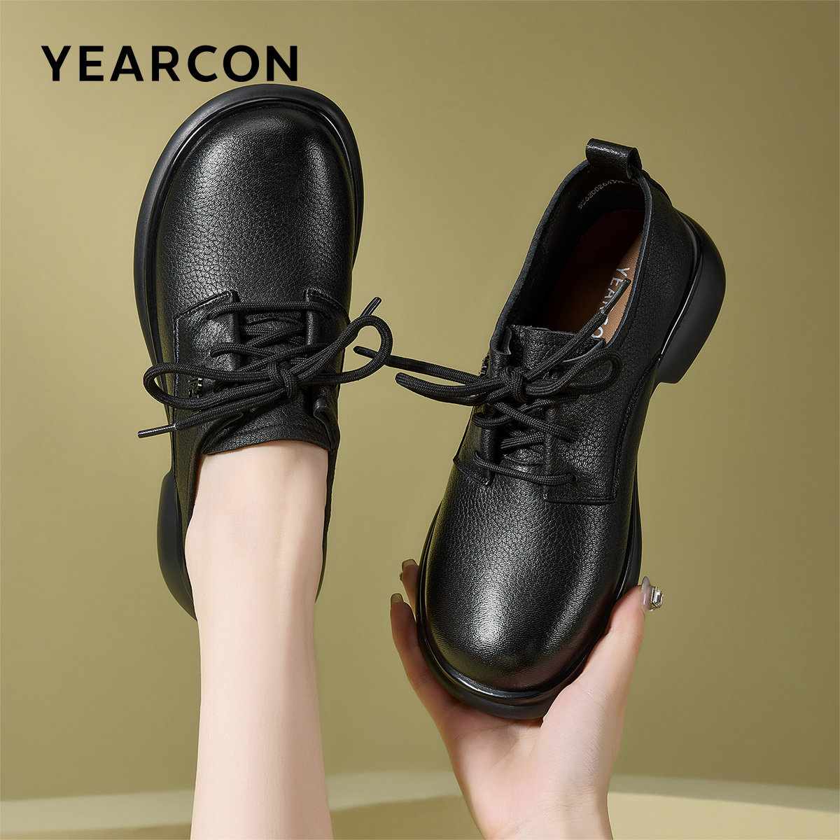 意尔康妈妈鞋羊皮2025新款秋季舒适不累脚洋气单鞋软底女鞋小皮鞋,女鞋,牛津鞋/布洛克鞋/德比鞋,淘宝优惠券,粉丝福利购,淘宝优惠卷