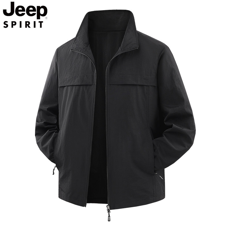 JEEP SPIRIT吉普夹克男外套秋冬立领防风透气百搭夹克衫男上衣
