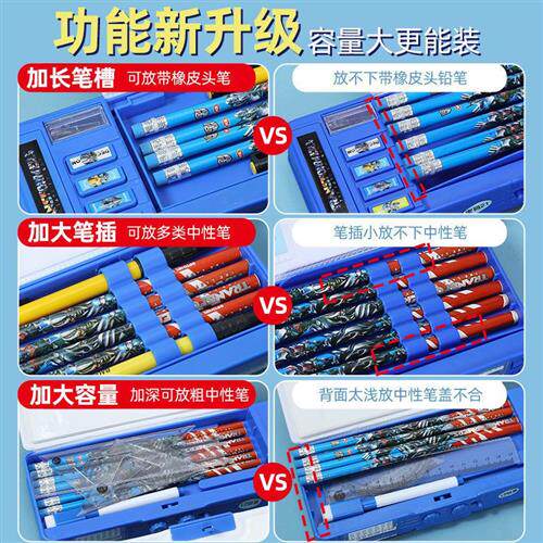 变形金刚密码锁文具盒男孩子酷多功能高科技儿童铅笔盒男生小学生