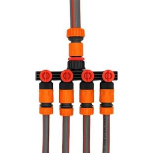 4分6分1寸软水管带开关五通阀门四通分流器奶嘴接头配件快速接头