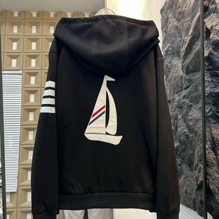 网红爆款潮流显瘦开衫帆船连帽拉链卫衣外套男女同款秋冬情侣上衣