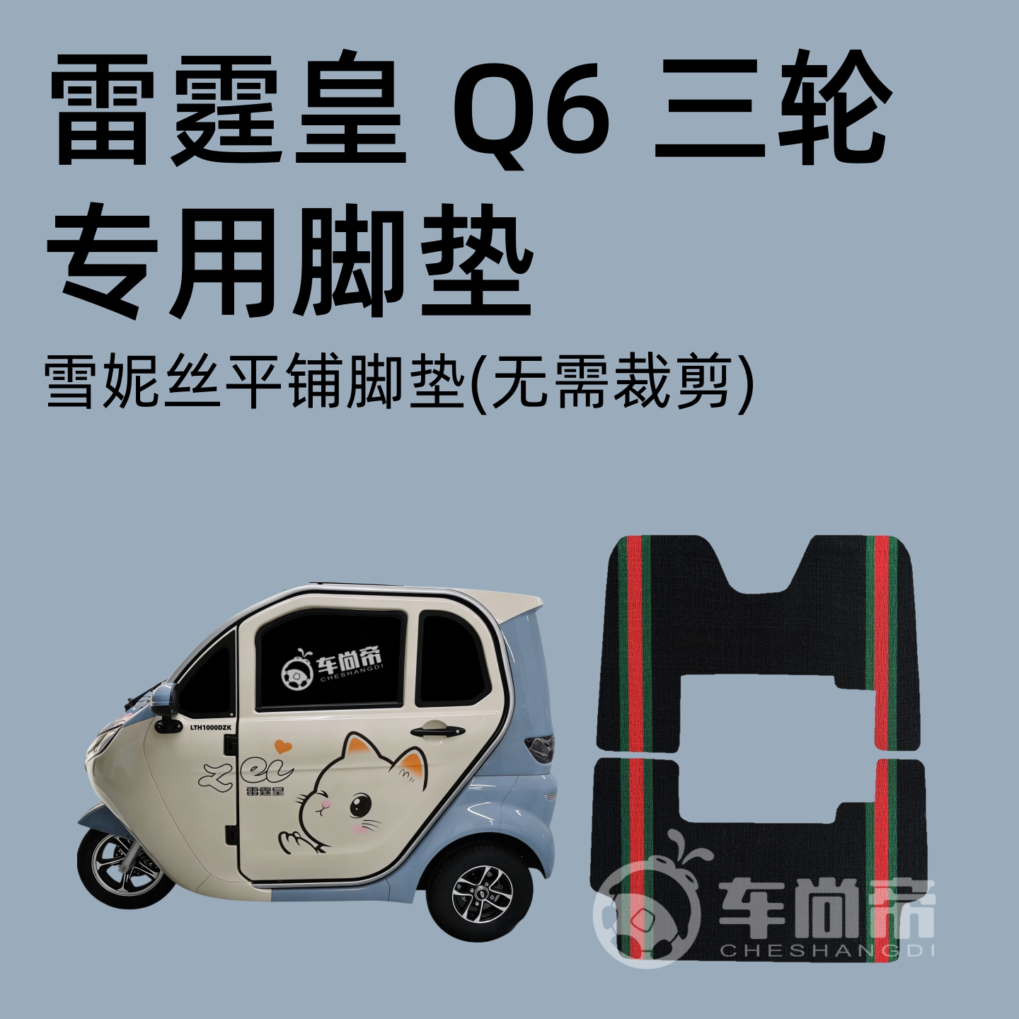 雷霆皇Q6脚垫 雷霆皇q6电动三轮车专用脚垫LTH1000DZK