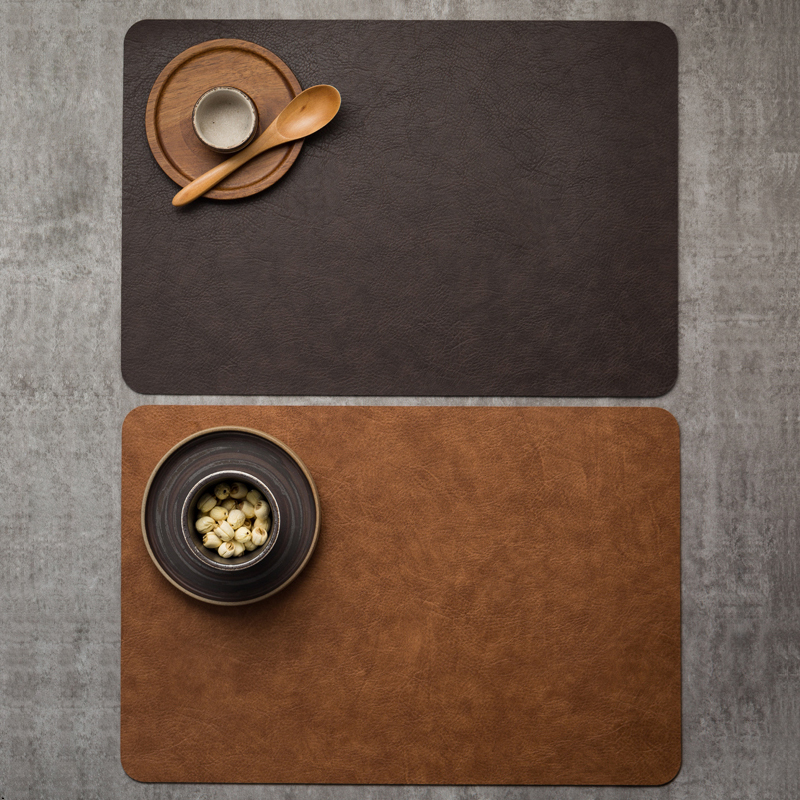 曲墨轻奢高档皮革西餐垫