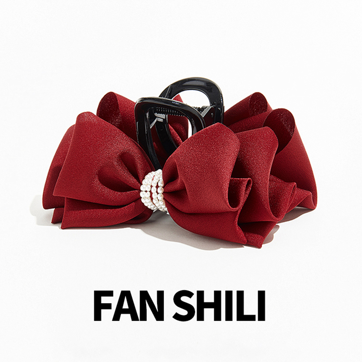 酒红色抓夹发夹后脑勺盘发卡