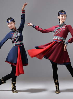新款蒙古舞蹈演出服女成人舞台表演蒙族服装少数民族服学生艺考级