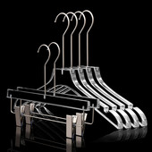 亚克力衣架服装 夹衣撑定制 架裤 店专用防滑高档透明水晶衣挂女装 裤