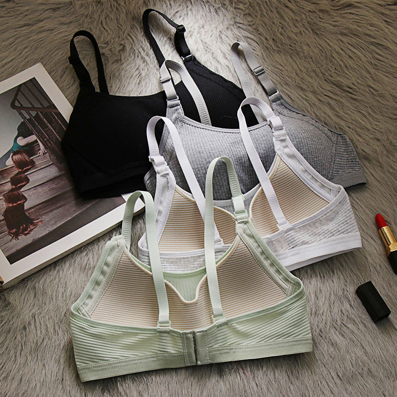 裹胸式内衣少女无钢圈抹胸夏季薄款大胸显小发育期高中学生文胸罩