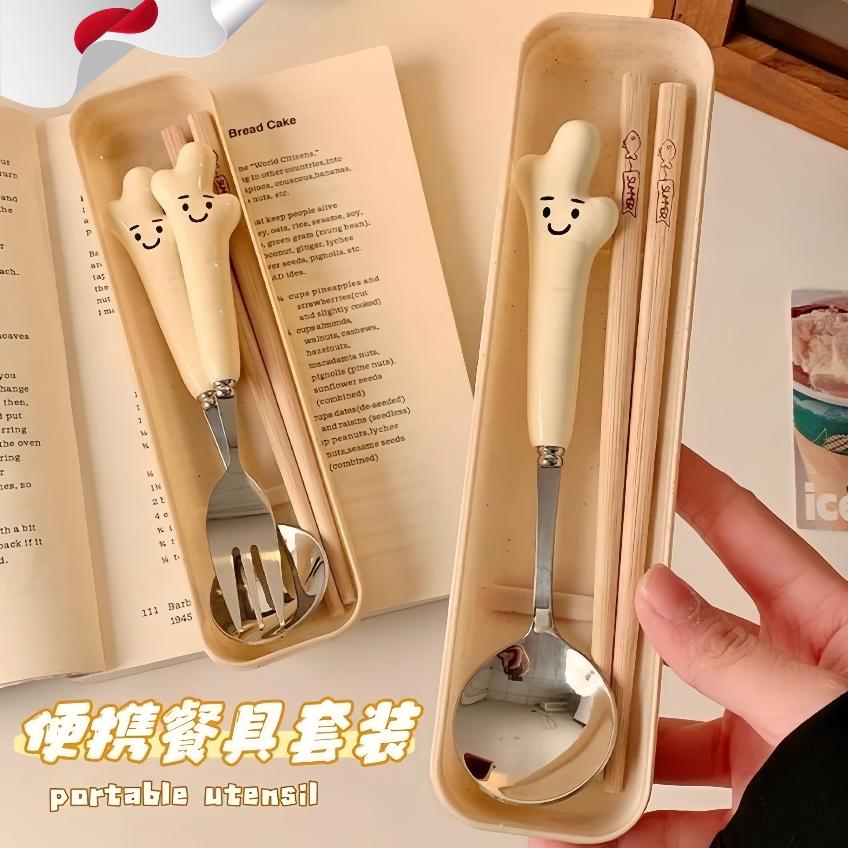 筷子勺子套装便携式餐具食品级
