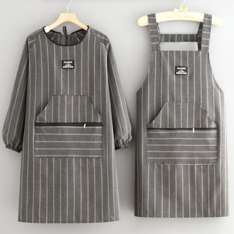 韩版长袖围裙厨房家用2025新款