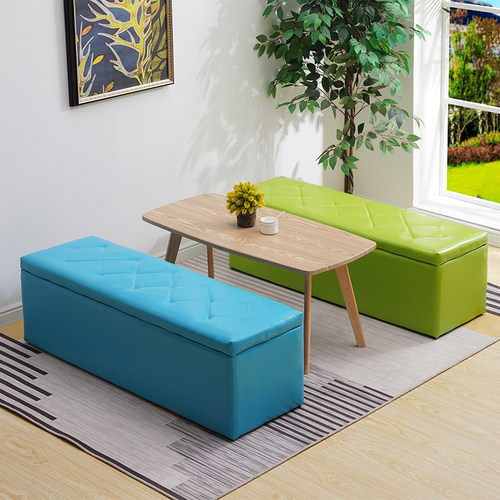 儿童玩偶收纳凳玩具收纳箱可坐人储物长条沙发凳皮凳子长方形软包