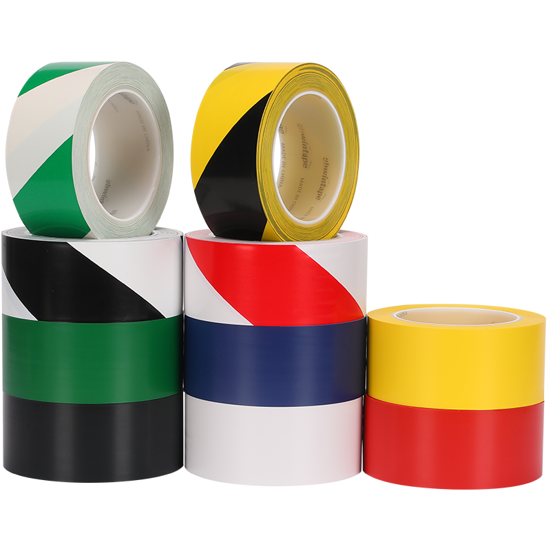 警示胶带PVC黑黄斑马线警戒地标贴地面5S标识彩色划线地板胶带471定位划分区域无尘车间贴地板警示胶带33米