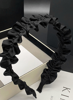 头饰发箍女夏天2026新款高级感黑色发捆网红发卡洗脸头箍褶皱压发