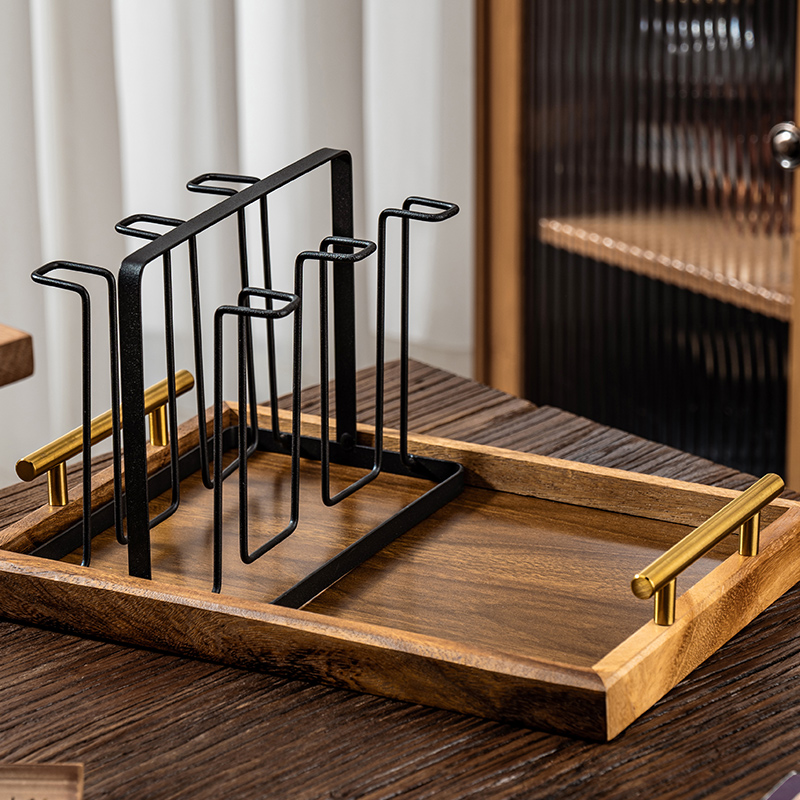 玻璃杯收纳置物架客厅倒挂沥水盘