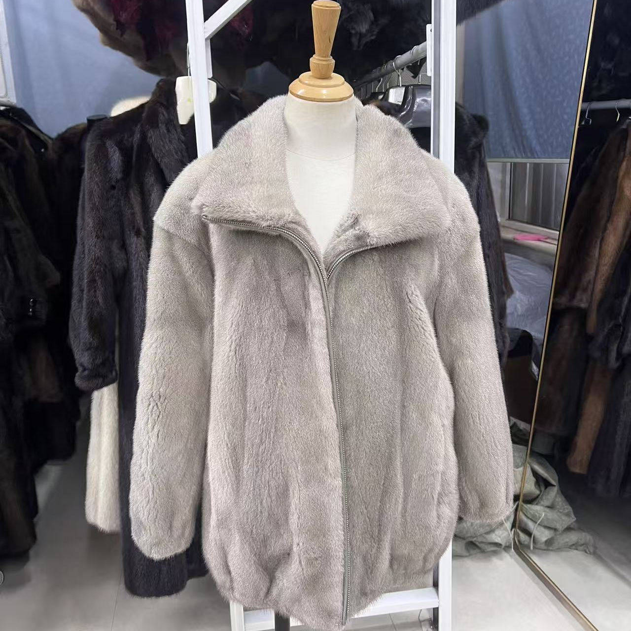 新款进口貂皮外套男装整貂大衣水貂皮草真貂冬季