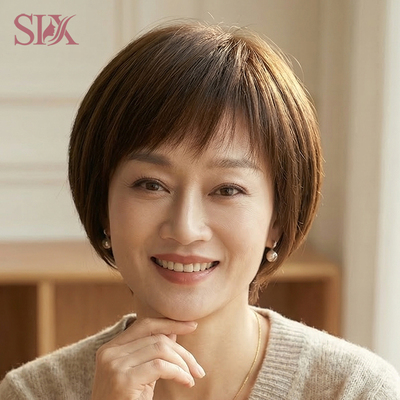 假发全头套女妈妈短发轻薄波波头