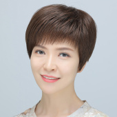 假发真发全真人发女短发妈妈真发全头套自然中老年女士老人假发