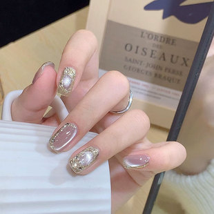 高级气质布拉提契湖蓝蔷薇葡萄多色爆闪猫眼可拆卸假指甲穿戴美甲