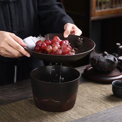 云南紫陶茶渣桌面大号过滤茶洗