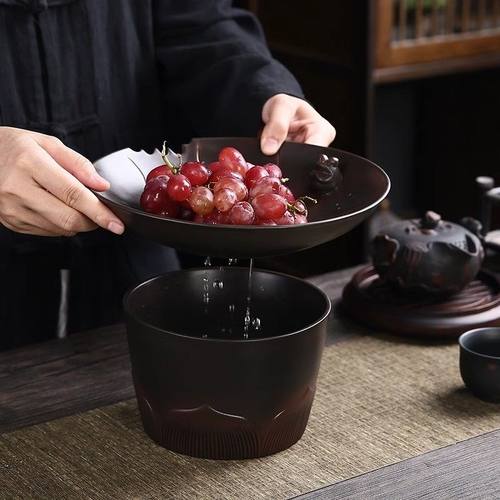 云南紫陶茶渣桌面大号过滤茶洗