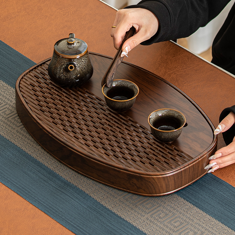 实木花梨色茶盘家用2025新款家用小型干泡沥水茶具办公室茶台茶托