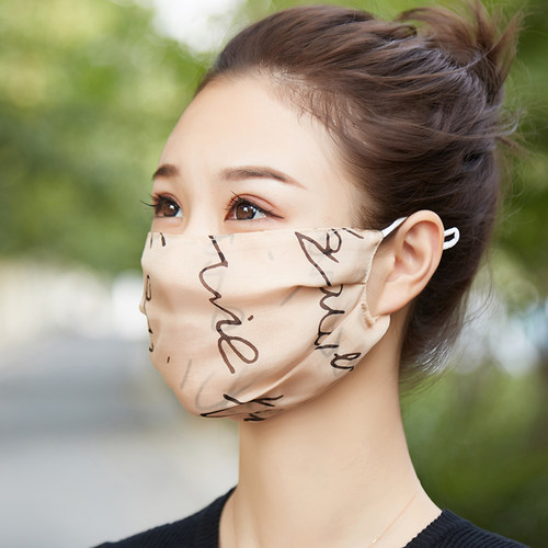 100%双层春夏透气挂耳面纱