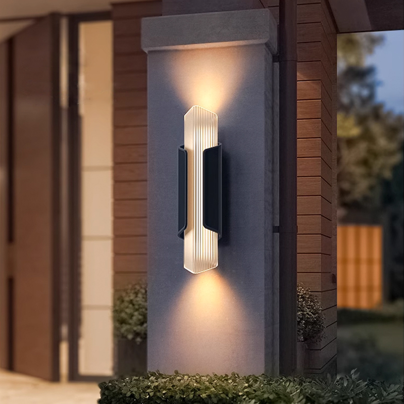 户外防水壁灯太阳能极简别墅大门口两侧亚克力柱子灯门庭外墙灯