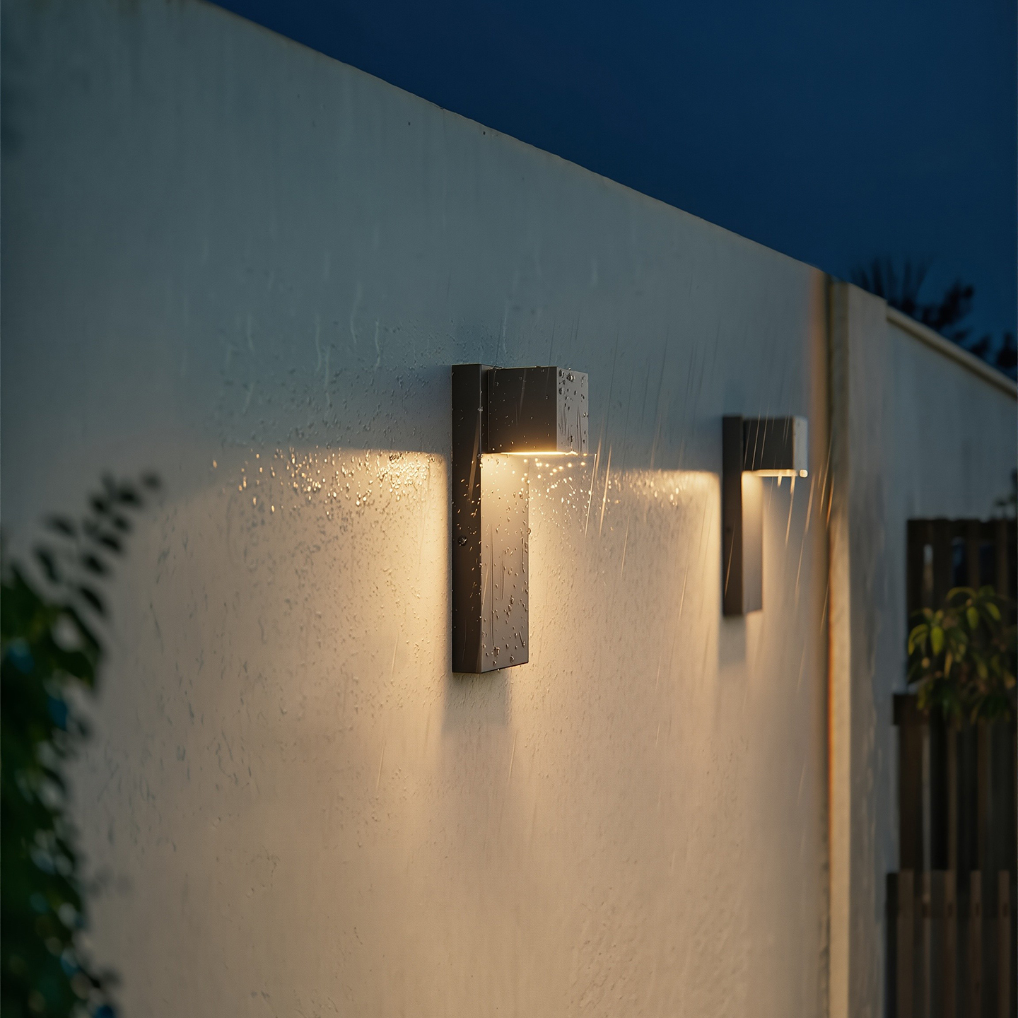 户外防水壁灯别墅庭院装饰灯极简双头射灯室外防雨灯入户大门灯