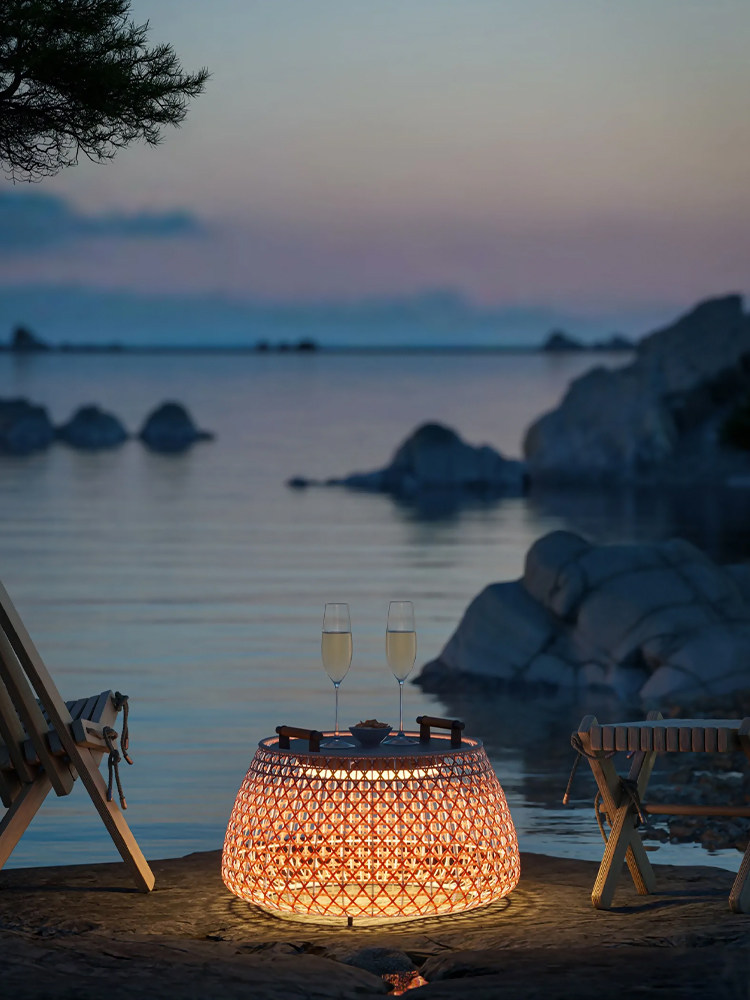 户外太阳能庭院咖啡台灯防水落地灯户外景观灯可充电台灯露台花园