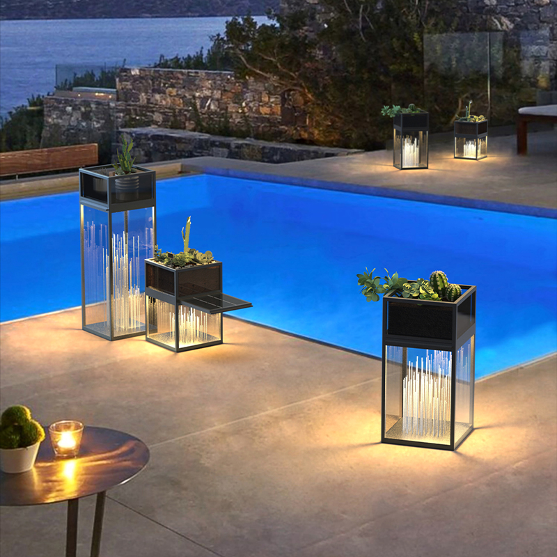 户外草坪灯别墅花园景观灯太阳能庭院灯室外防水露台灯花盆装饰灯