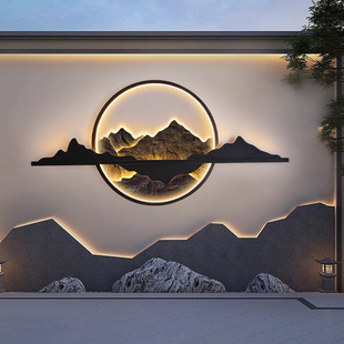 新中式壁灯太阳能户外灯别墅围墙灯庭院防水影壁墙造景装饰景观灯