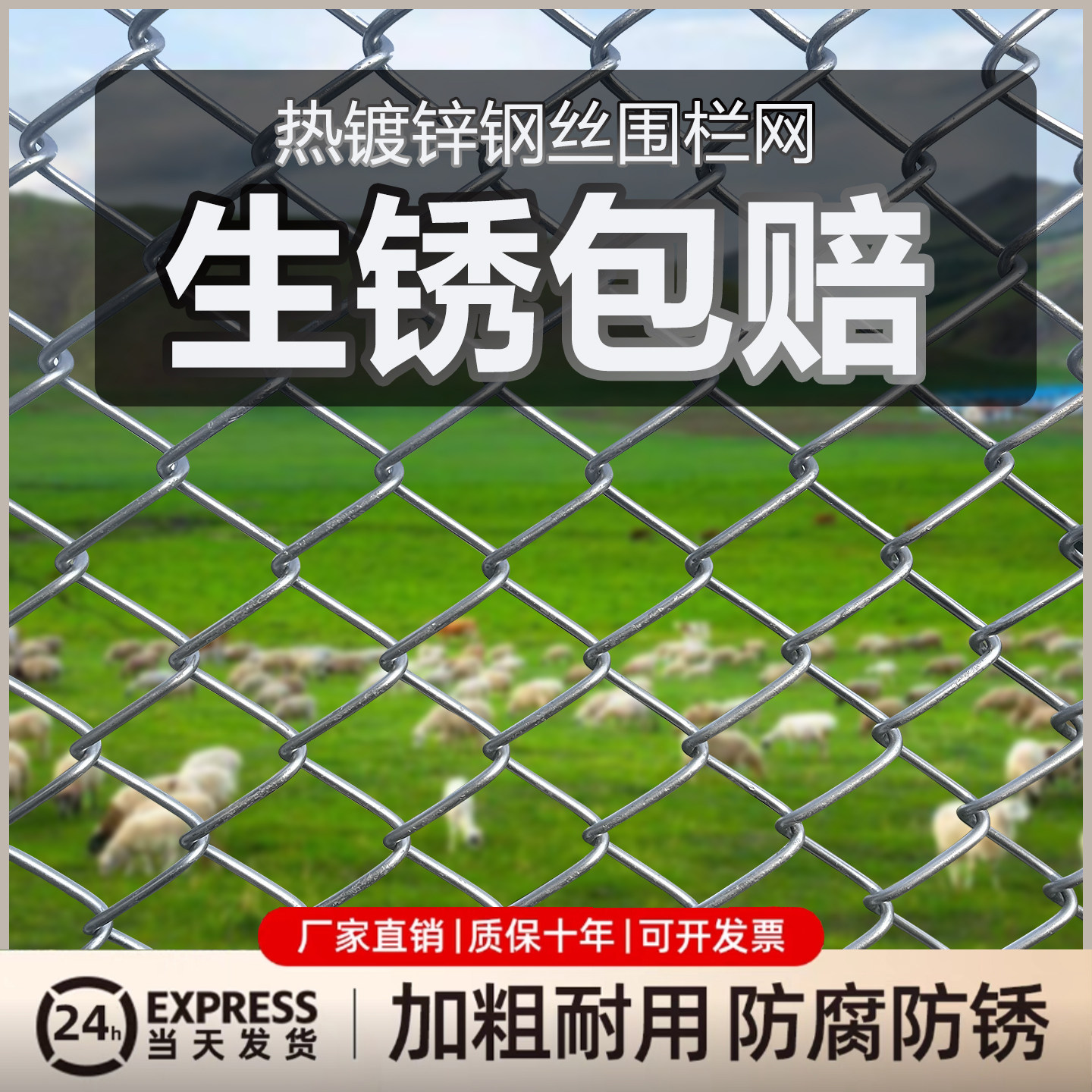 镀锌铁丝网钢丝网网格围栏栅栏户外护栏网家用养殖拦鸡网菜园防护,五金/工具,护栏/隔离栏,淘宝优惠券,粉丝福利购,淘宝优惠卷