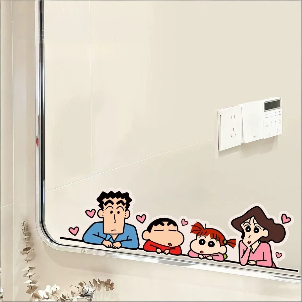 蜡笔小新浴室镜面防水贴膜
