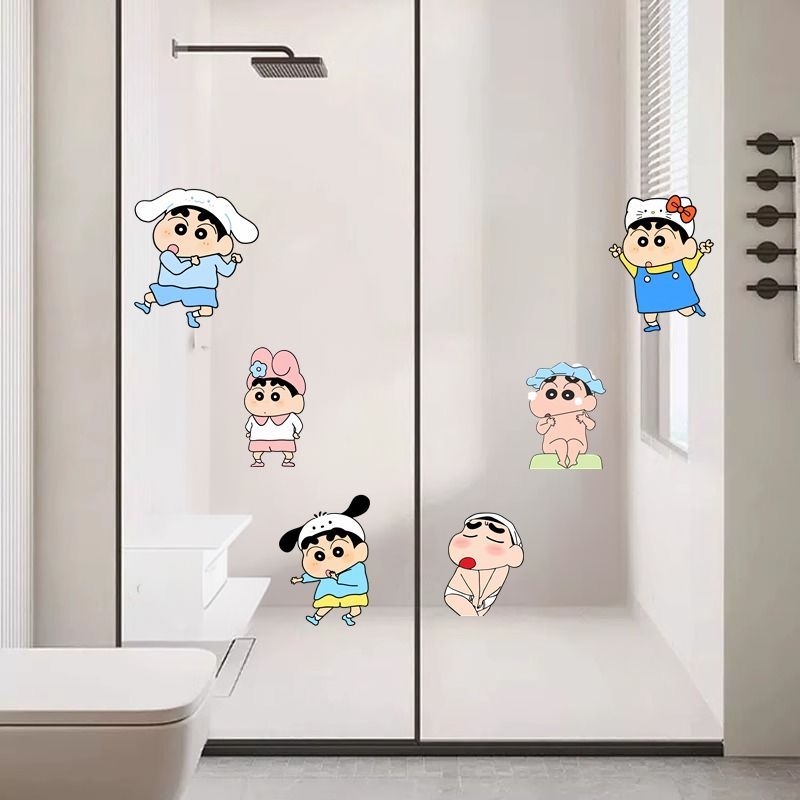 蜡笔小新浴室防水自粘装饰贴