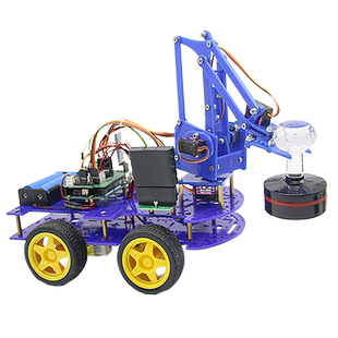 arduino机械臂智能小车机器人机械手抓取实时控制蓝牙/PS2手柄