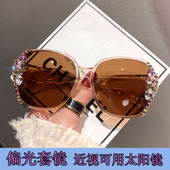 开车时尚 偏光套镜近视太阳眼镜女款 防紫外线防强光墨镜超轻男士 潮