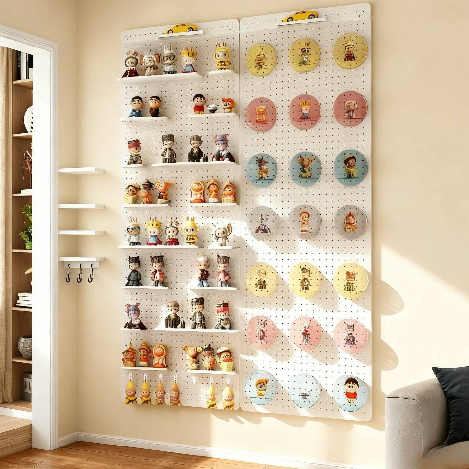 盲盒洞洞板定制收上墙收纳密封防尘周边手办摆件盒透明手办置物架