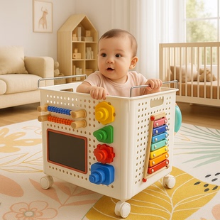 忙碌板洞洞板围栏蒙氏早教diy配件儿童宝宝玩具婴幼版 收纳车筐框