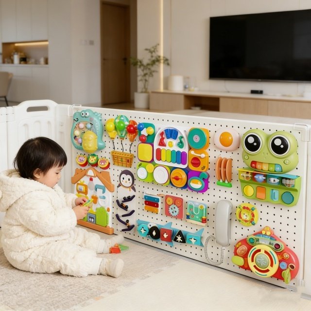 磁吸蒙氏早教洞洞板忙碌板宝宝围栏挂件diy配件儿童婴儿墙上玩具