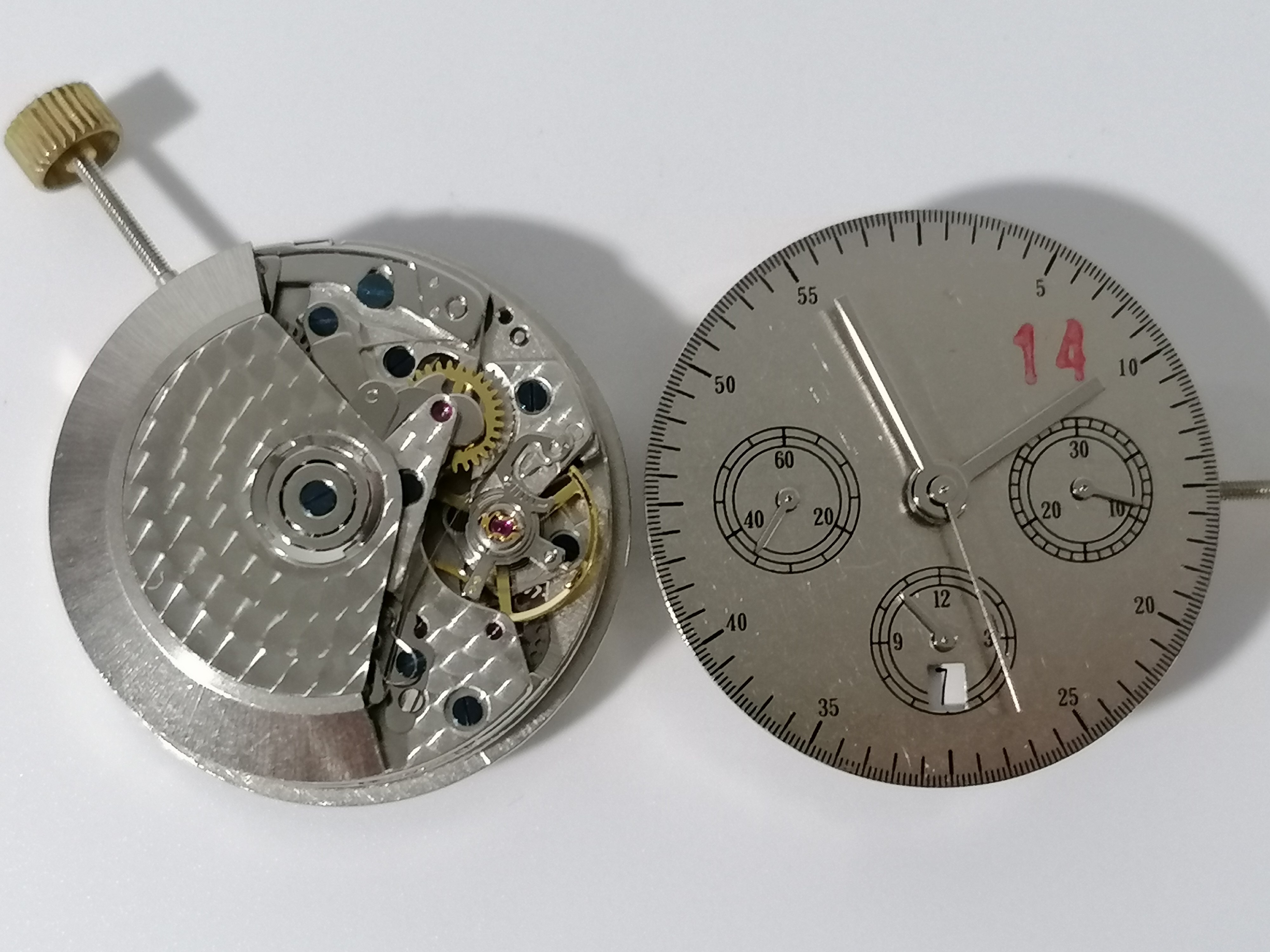 手表机芯 丹东7750机芯 369小秒 点位日历 全新机芯
