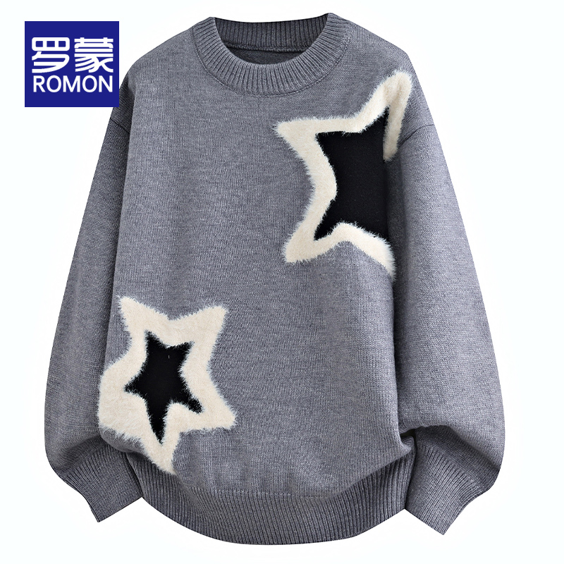 罗蒙套头柔软圆领舒适亲肤毛衣