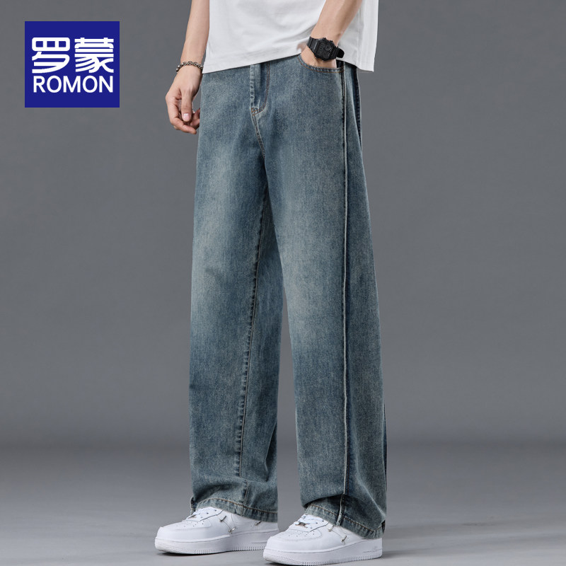 罗蒙天丝莱赛尔男士牛仔裤2026新款春夏季宽松直筒潮牌休闲长裤男 - 罗蒙伍琪辉专卖店出品