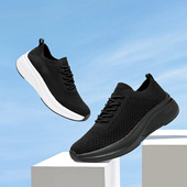 良计FINE 清爽飞织厚底休闲男鞋 PLAN春夏季 户外风软弹透气薄款