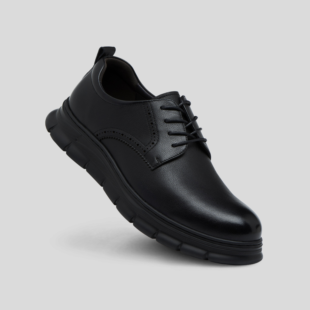 商务真皮男鞋良计运动风系带运动