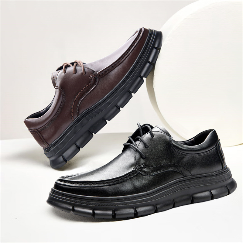 良计FINEPLAN厚底手缝线牛皮鞋