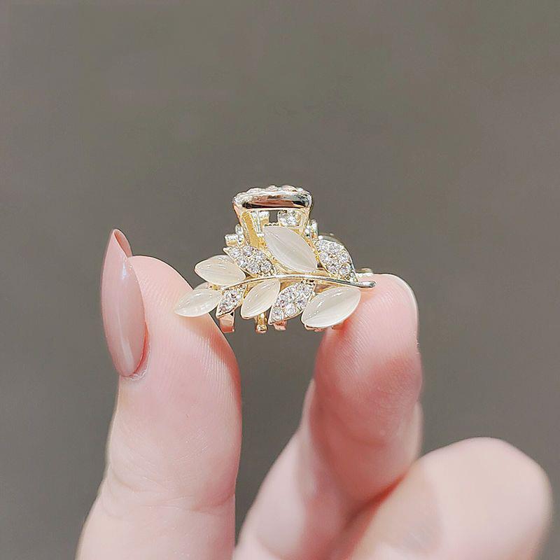 发卡精致树叶猫眼小号抓夹鲨鱼夹