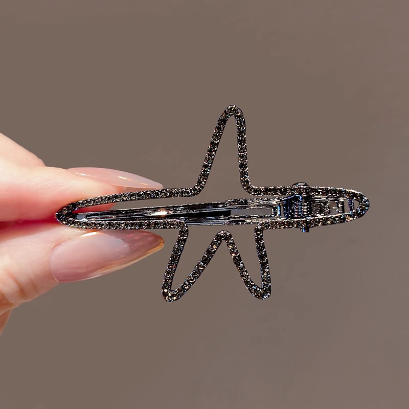 发卡精致满钻侧边夹刘海夹简约鸭嘴夹韩国水钻星星女海星碎发夹子