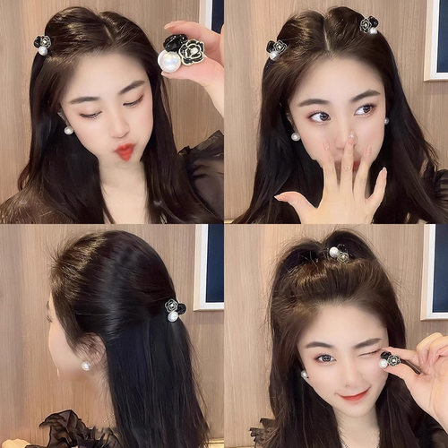 山茶花迷你小抓夹发夹女侧边夹