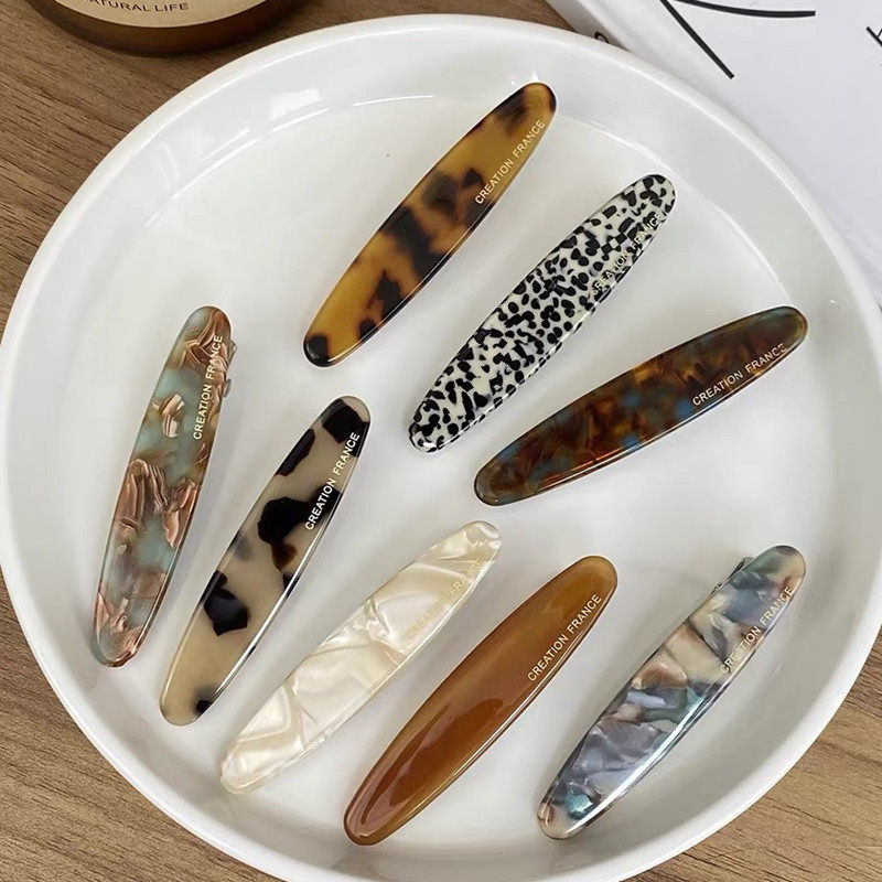 复古气质醋酸刘海发夹女前额2023