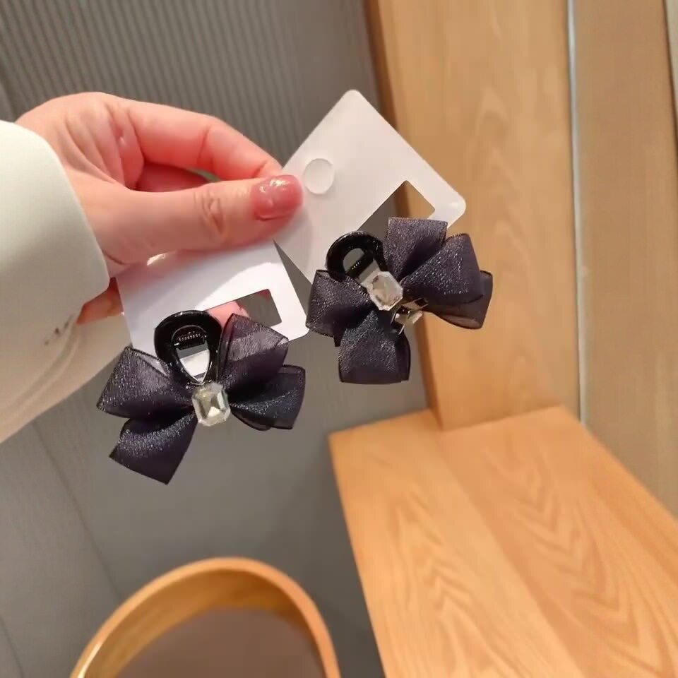 侧边发夹小号前额夹子高级感头饰小抓夹女刘海夹蝴蝶结对夹发饰品