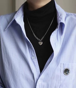 十里间【硬朗桃心】简约休闲INS风不褪色钛钢项链百搭气质可调节